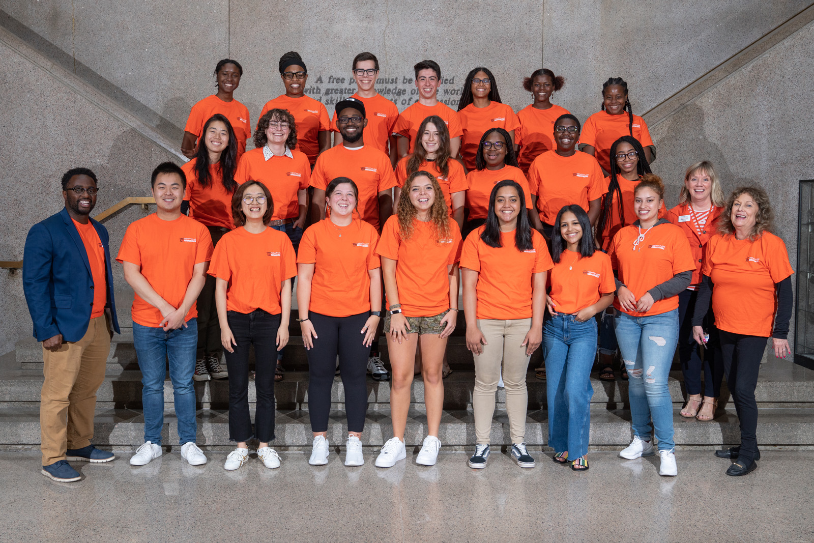 Newhouse Ambassadors in the Newhouse 1 lobby.