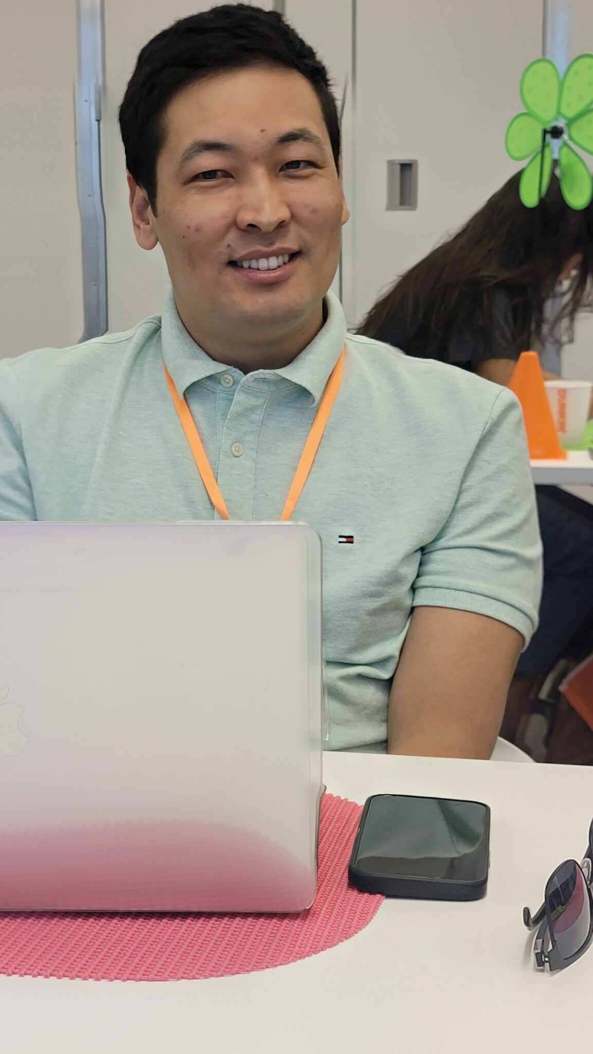 A student sits in front of his laptop in the I-3 center at “Springboard: The Newhouse Academic Un-conference”