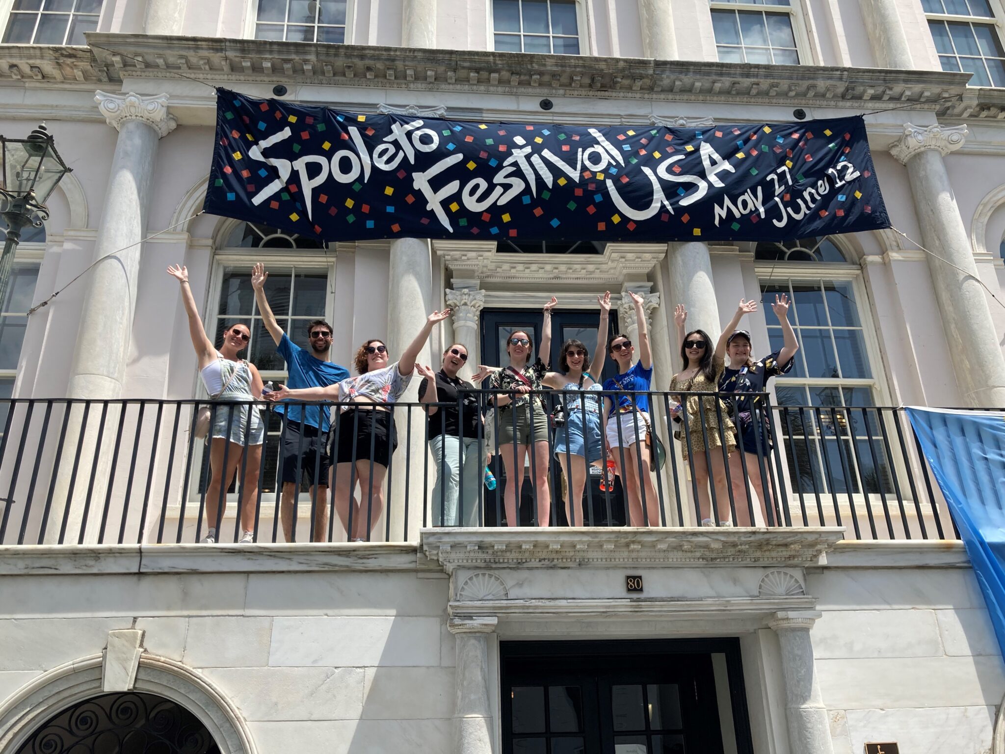 Arts journalism students at the Spoleto Festival