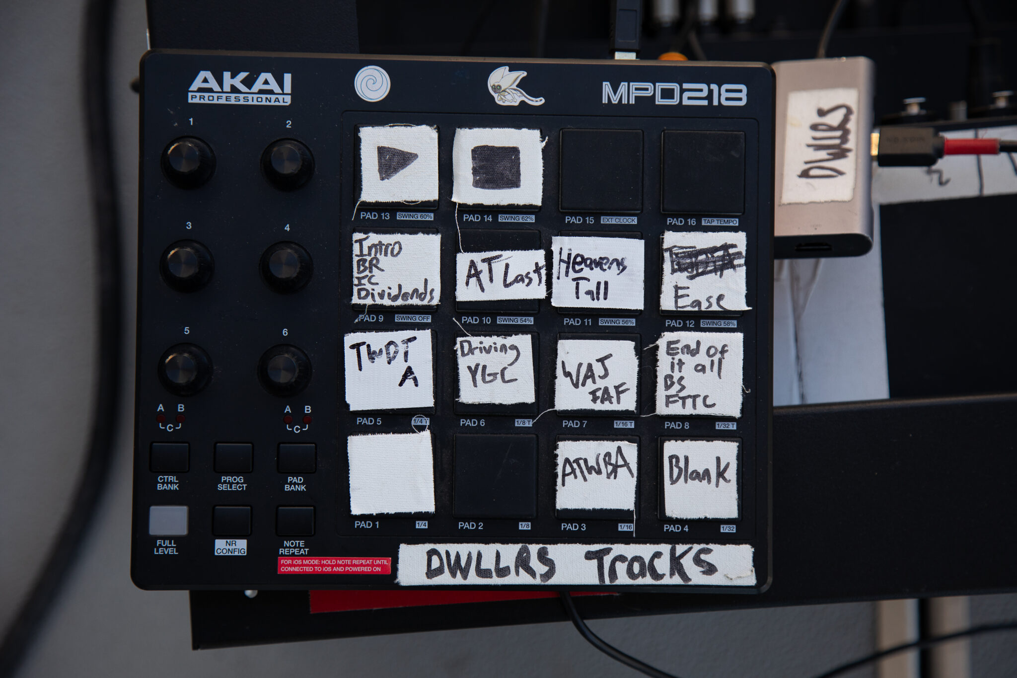 a labeled soundboard for a concert